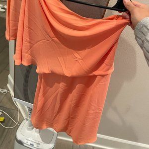 BCBGMaxAzria orange one shoulder dress size 0